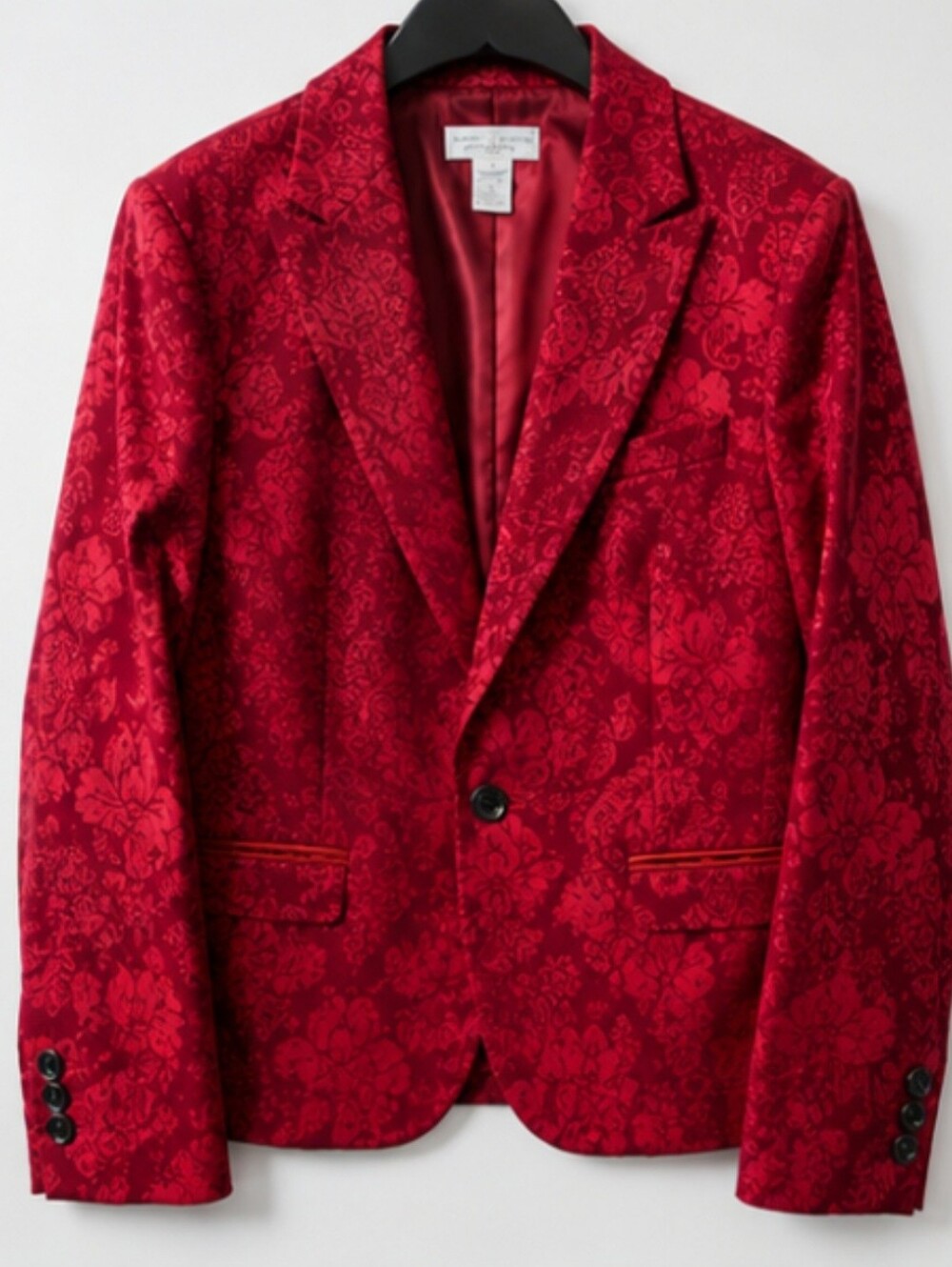 Elegant Red Floral Women's Jacket